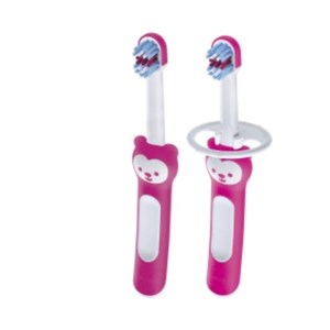 Escova de dente infantil rosa MAM Babys Brush - embalagem dupla