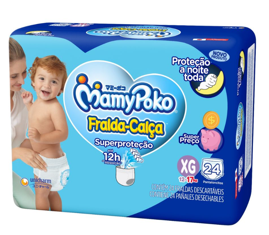 Fralda-Calça MamyPoko Superproteção Jumbo Tamanho XG - 24 Unidades ...