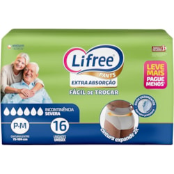 Fralda Calça Para Adulto Lifree Extra Absorção P/M - 16 unidades