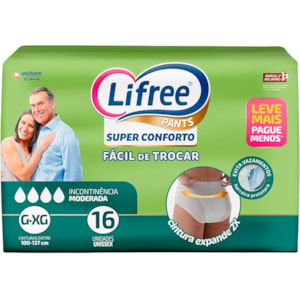 Fralda-Calça Para Adulto Lifree Super Conforto G/XG - 16 unidades