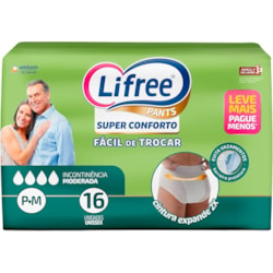 Fralda-Calça Para Adulto Lifree Super Conforto P/M - 16 unidades