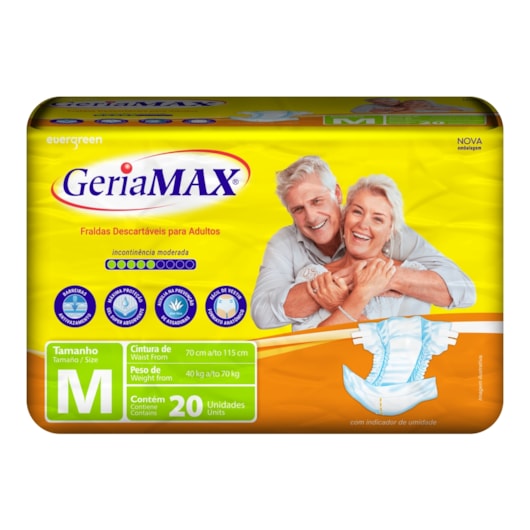 Fralda Geríatrica Geriamax Tamanho M com 20 unidades