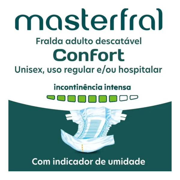 Fralda Geriátrica Masterfral Comfort Tamanho XG com 18 Unidades - Embalagem Economica