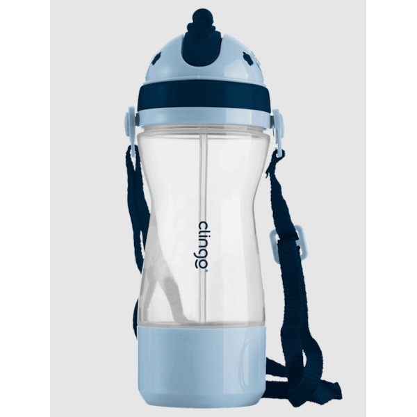 Garrafa C/Porta Biscoito Colors Clingo - Azul