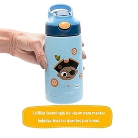 Garrafa Térmica Infantil Parede Dupla Pirata 350ml - Clingo Garrafa Térmica Infantil Parede Dupla Pirata 350ml - Clingo
