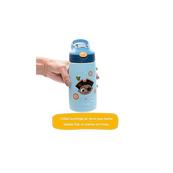 Garrafa Térmica Infantil Parede Dupla Pirata 350ml - Clingo Garrafa Térmica Infantil Parede Dupla Pirata 350ml - Clingo