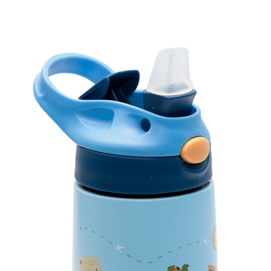 Garrafa Térmica Infantil Parede Dupla Pirata 350ml Clingo Azul Garrafa Térmica Infantil Parede Dupla Pirata 350ml Clingo Azul