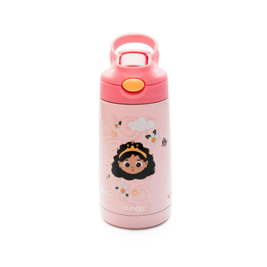 Garrafa Térmica Infantil Parede Dupla Princesa 350ml - Clingo