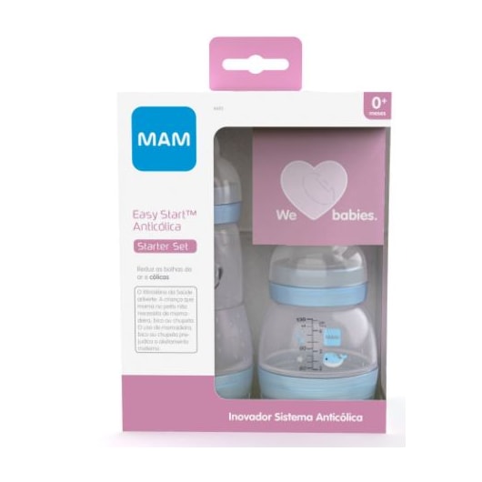 Kit 2 Mamadeiras MAM Easy Start Azul - Starter Set Kit 2 Mamadeiras MAM Easy Start Azul - Starter Set