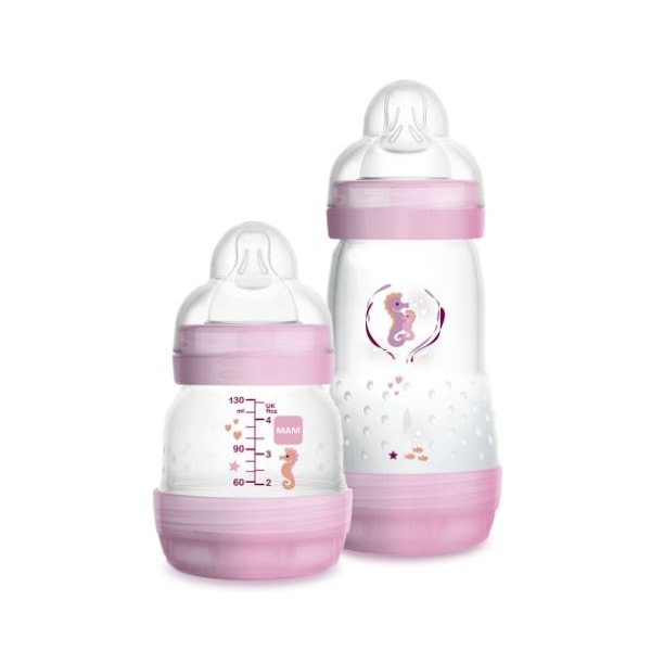 Kit 2 Mamadeiras MAM Easy Start  Rosa- Starter Set Kit 2 Mamadeiras MAM Easy Start  Rosa- Starter Set