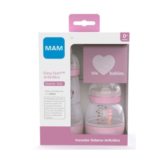 Kit 2 Mamadeiras MAM Easy Start Rosa- Starter Set Kit 2 Mamadeiras MAM Easy Start Rosa- Starter Set