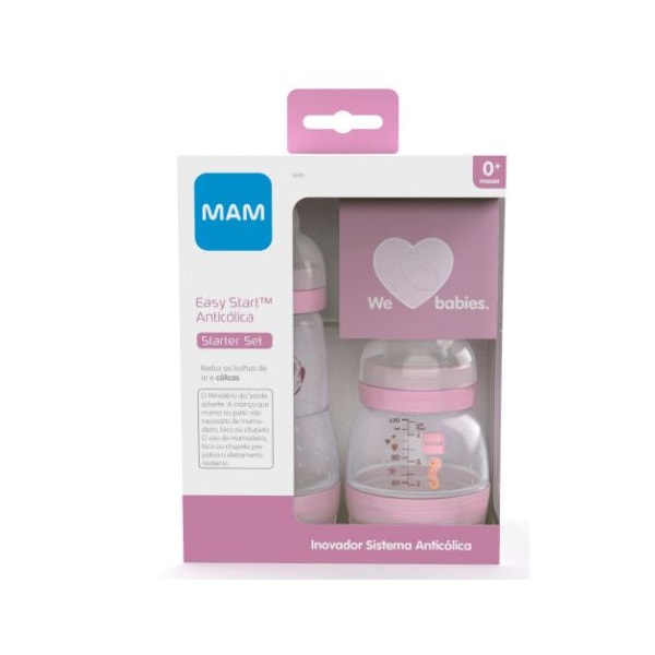 Kit 2 Mamadeiras MAM Easy Start  Rosa- Starter Set Kit 2 Mamadeiras MAM Easy Start  Rosa- Starter Set
