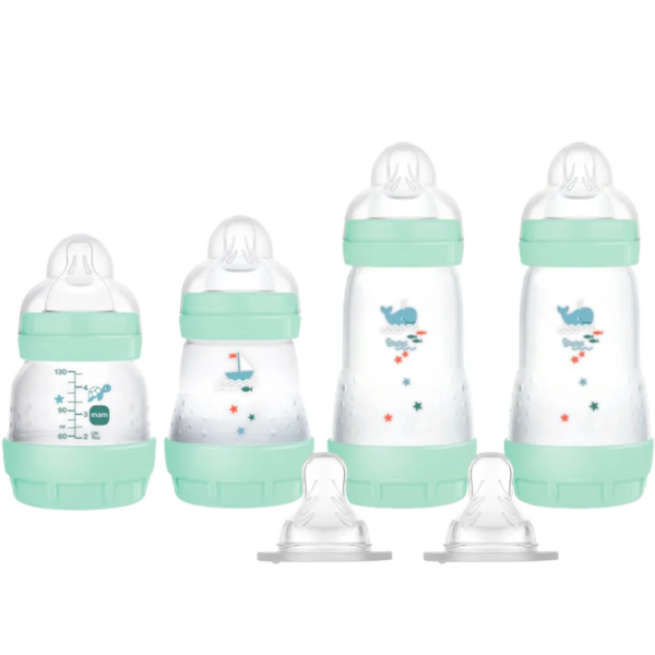 Kit 4 Mamadeiras MAM Easy Start Azul - Gift Set