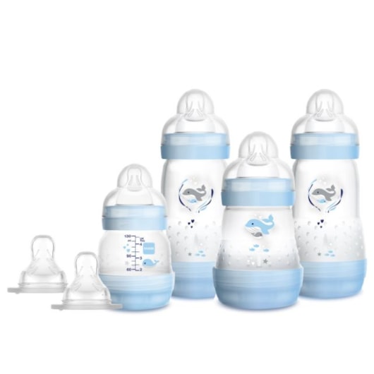 Kit 4 Mamadeiras MAM Easy Start Azul - Gift Set Kit 4 Mamadeiras MAM Easy Start Azul - Gift Set