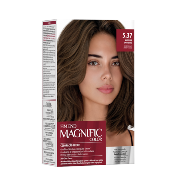Kit Coloração Amend Magnific Color 5.37 Marrom Dourado Kit Coloração Amend Magnific Color 5.37 Marrom Dourado
