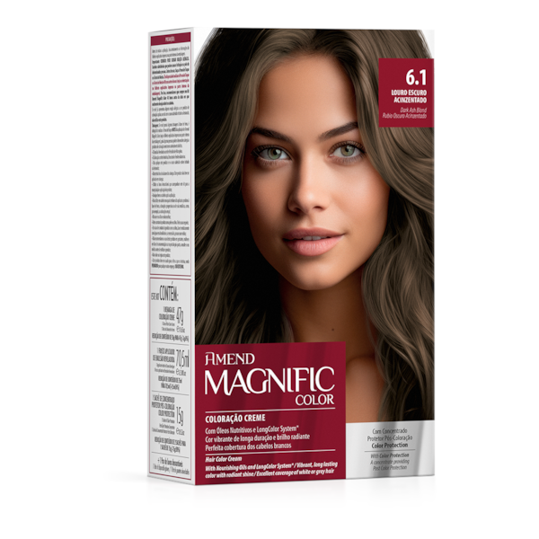 Kit Coloração Amend Magnific Color 6.1 Louro Escuro Acinzentado