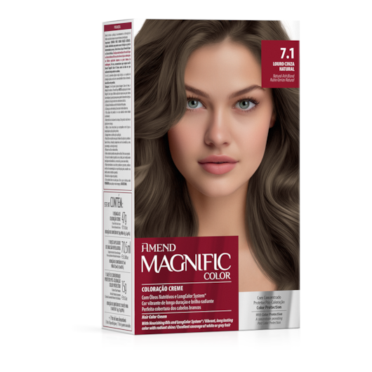 Kit Coloração Amend Magnific Color 7.1 Louro Cinza Natural