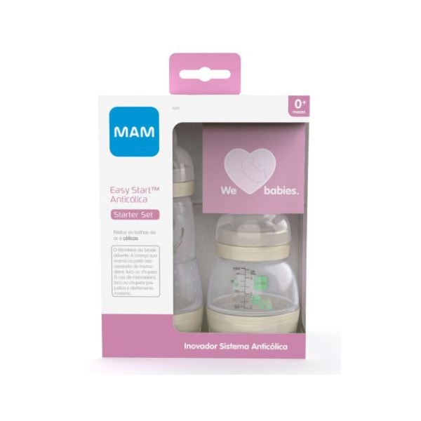 Kit de 2 Mamadeiras MAM Easy Start 130ml 260ml Starter Set Kit de 2 Mamadeiras MAM Easy Start 130ml 260ml Starter Set