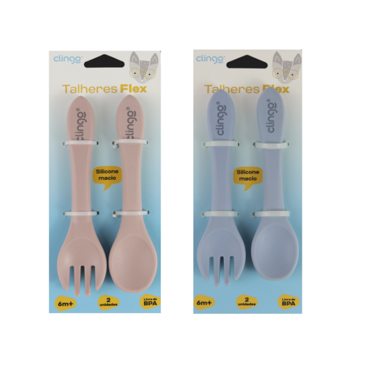 Kit Garfo E Colher Silicone - Clingo