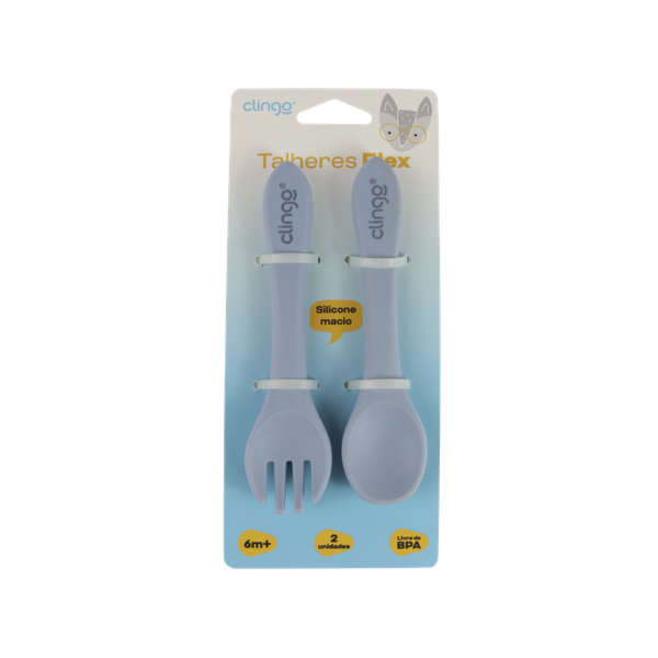 Kit Garfo E Colher Silicone - Clingo
