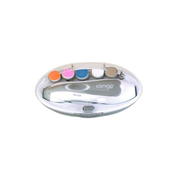 Kit Manicure Elétrico Cinza e Branco - Clingo Kit Manicure Elétrico Cinza e Branco - Clingo