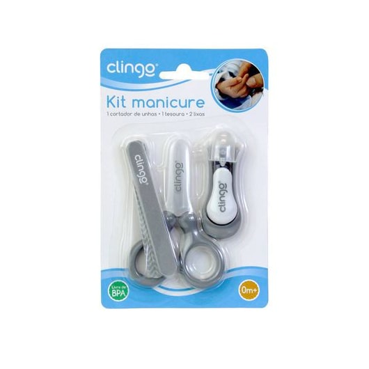 Kit Manicure Infantil Cinza - Clingo