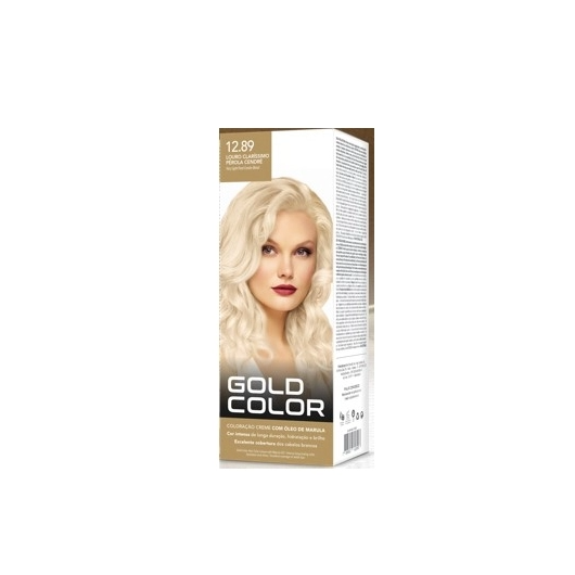 Kit Tintura Gold Color 12.89 Louro Clarissimo Perola Cendre