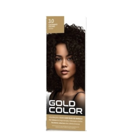 Kit Tintura Gold Color 3.0 Castanho Escuro Kit Tintura Gold Color 3.0 Castanho Escuro