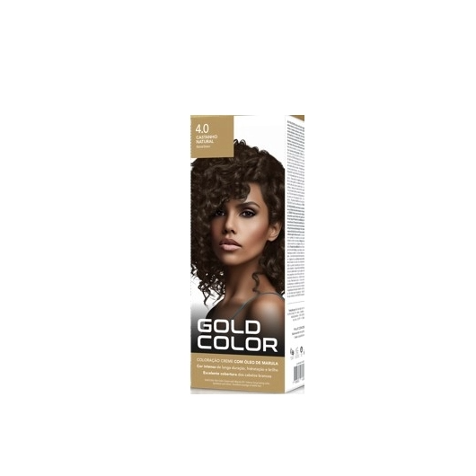 Kit Tintura Gold Color 4.0 Castanho Natural