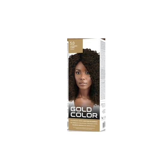 Kit Tintura Gold Color 5.0 Castanho Claro
