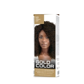 Kit Tintura Gold Color 5.0 Castanho Claro Kit Tintura Gold Color 5.0 Castanho Claro