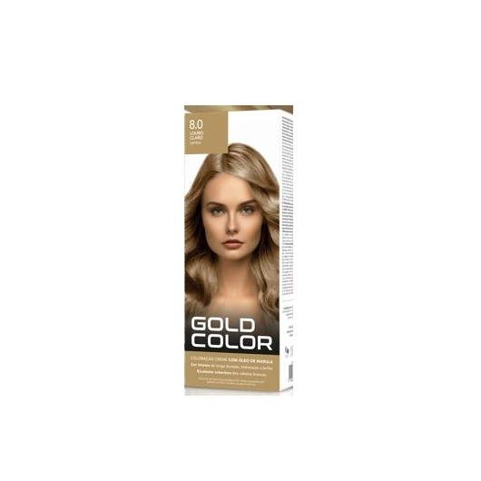 Kit Tintura Gold Color 8.0 Louro Claro