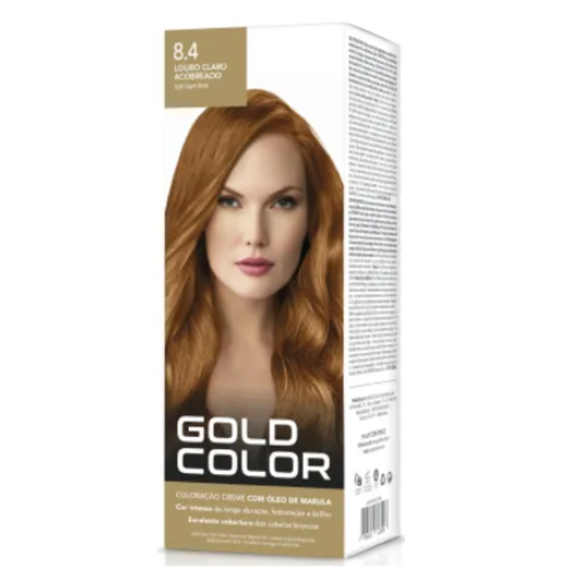 Kit Tintura Gold Color 8.4 Louro Claro Acobreado