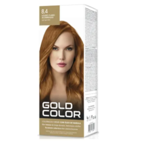Kit Tintura Gold Color 8.4 Louro Claro Acobreado Kit Tintura Gold Color 8.4 Louro Claro Acobreado