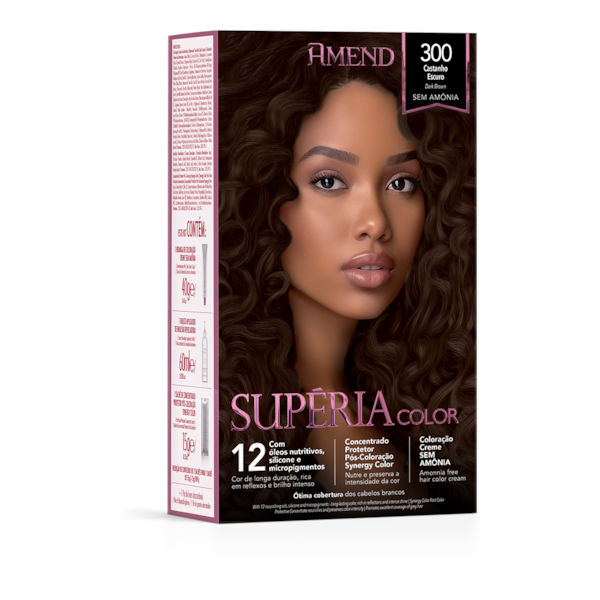 Kit Tonalizante Amend Supéria Color 300 Castanho Escuro Kit Tonalizante Amend Supéria Color 300 Castanho Escuro