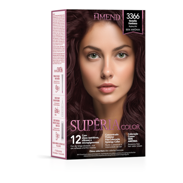Kit Tonalizante Amend Supéria Color 3366 Vermelho Framboesa