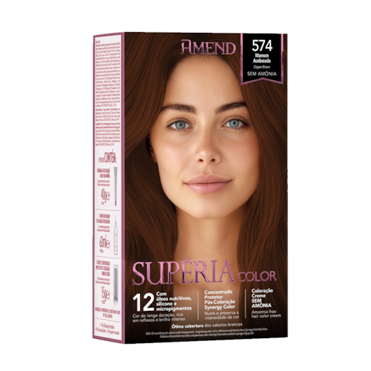 Kit Tonalizante Amend Supéria Color 574 Marrom Acobreado Kit Tonalizante Amend Supéria Color 574 Marrom Acobreado