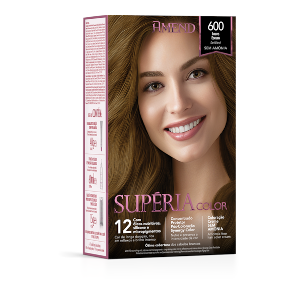 Kit Tonalizante Amend Supéria Color 600 Louro Escuro Kit Tonalizante Amend Supéria Color 600 Louro Escuro