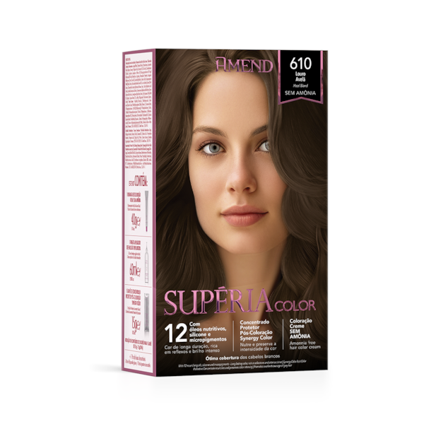 Kit Tonalizante Amend Supéria Color 610 Louro Avelã Kit Tonalizante Amend Supéria Color 610 Louro Avelã