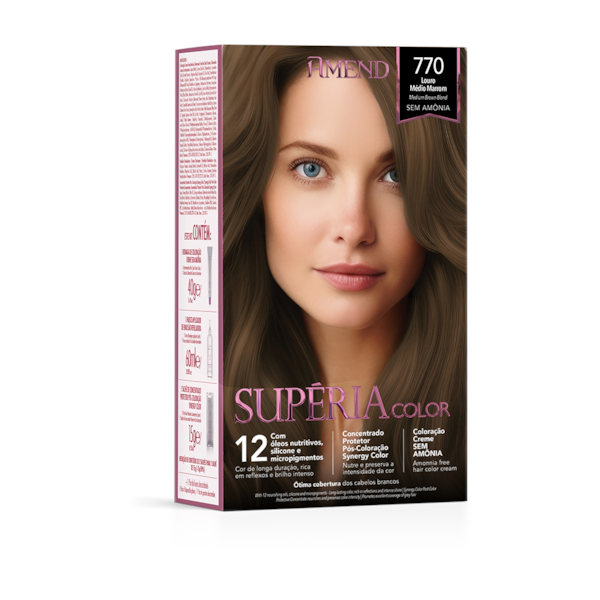 Kit Tonalizante Amend Supéria Color 770 Louro Médio Marrom Kit Tonalizante Amend Supéria Color 770 Louro Médio Marrom