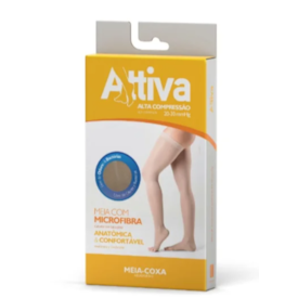 Meia 7/8 Attiva - Alta Compressão Feminina - Ponteira Aberta - Cor Natural - Tamanho G Meia 7/8 Attiva - Alta Compressão Feminina - Ponteira Aberta - Cor Natural - Tamanho G