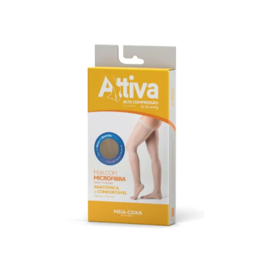 Meia 7/8 Attiva - Alta Compressão Feminina - Ponteira Aberta - Cor Natural - Tamanho G Meia 7/8 Attiva - Alta Compressão Feminina - Ponteira Aberta - Cor Natural - Tamanho G