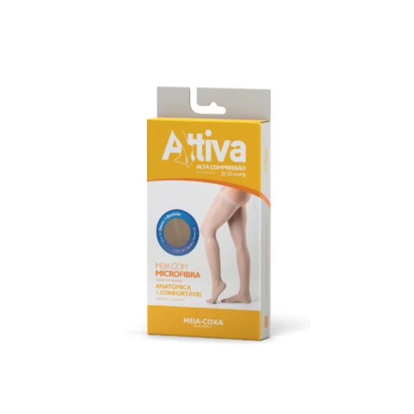 Meia 7/8 Attiva - Alta Compressão Feminina - Ponteira Aberta - Cor Natural - Tamanho G Meia 7/8 Attiva - Alta Compressão Feminina - Ponteira Aberta - Cor Natural - Tamanho G