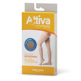 Meia 7/8 Attiva - Alta Compressão Feminina - Ponteira Aberta - Cor Natural - Tamanho P