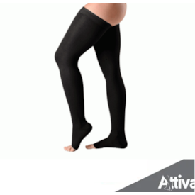 Meia 7/8 Attiva - Alta Compressão Feminina - Ponteira Aberta - Cor Preta Meia 7/8 Attiva - Alta Compressão Feminina - Ponteira Aberta - Cor Preta