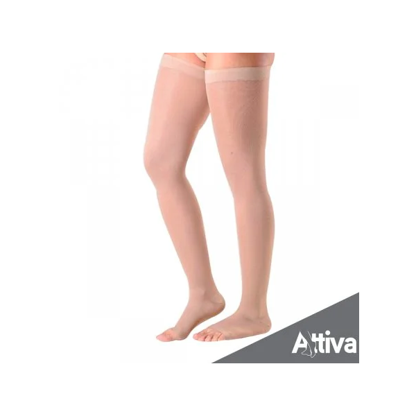 Meia 7/8 Attiva - Média Compressão Feminina - Aberta - Natural Meia 7/8 Attiva - Média Compressão Feminina - Aberta - Natural