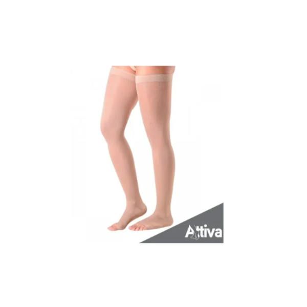 Meia 7/8 Attiva - Média Compressão Feminina - Aberta - Natural - Tamanho GG