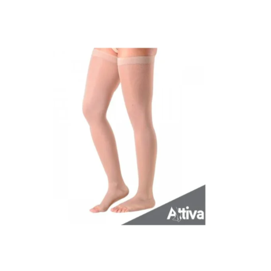 Meia 7/8 Attiva - Média Compressão Feminina - Aberta - Natural Tamanho M