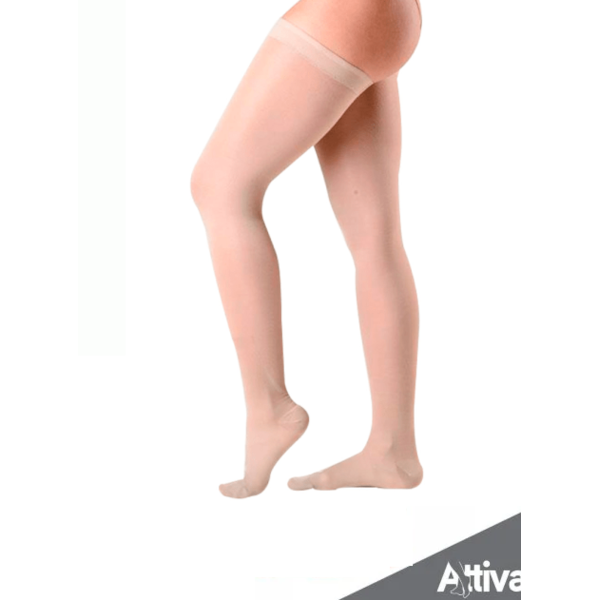 Meia 7/8 Attiva - Meia Coxa Ponteira Fechada Feminina Natural- Alta Compressão Meia 7/8 Attiva - Meia Coxa Ponteira Fechada Feminina Natural- Alta Compressão