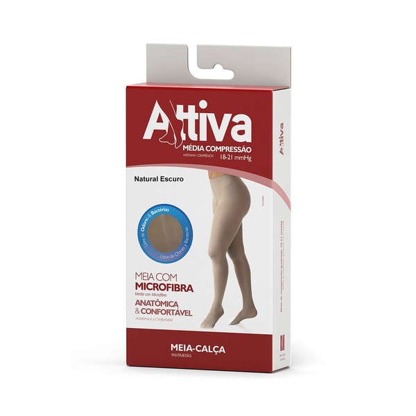 Meia Calça Attiva - Ponteira Fechada Feminina - Média Compressão Meia Calça Attiva - Ponteira Fechada Feminina - Média Compressão